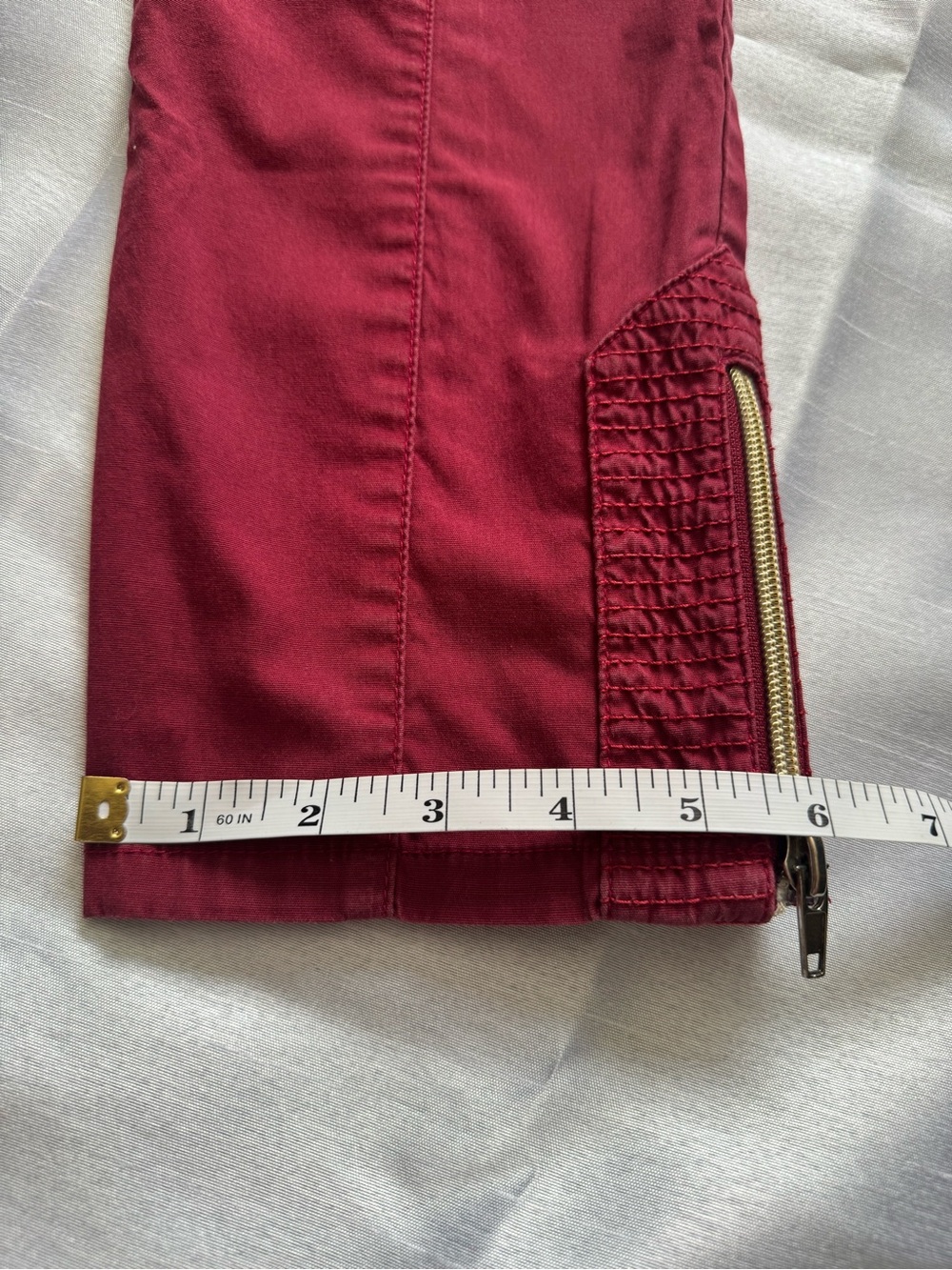 JAANUU Gold Zip Moto Scrub Set Burgundy Wine - Women's Small - Picture 12 of 12